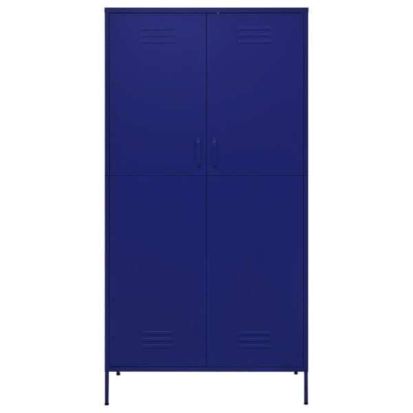 vidaXL Wardrobe Navy Blue 35.4"x19.7"x70.9" Steel - Image 3