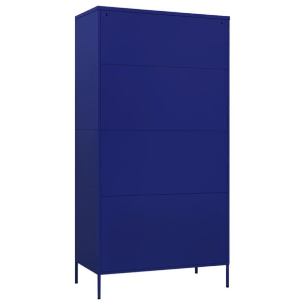 vidaXL Wardrobe Navy Blue 35.4"x19.7"x70.9" Steel - Image 5