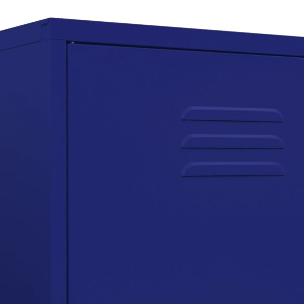 vidaXL Wardrobe Navy Blue 35.4"x19.7"x70.9" Steel - Image 8