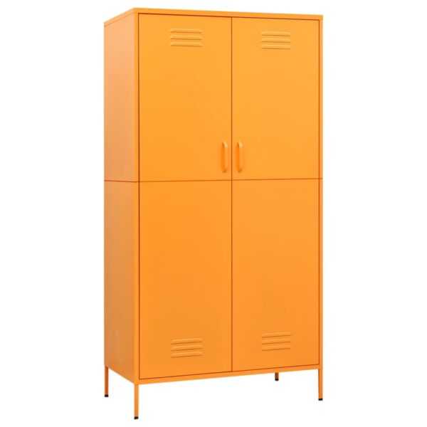 vidaXL Wardrobe Mustard Yellow 35.4"x19.7"x70.9" Steel - Image 2