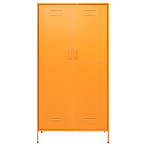 vidaXL Wardrobe Mustard Yellow 35.4"x19.7"x70.9" Steel - Image 3