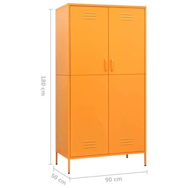 vidaXL Wardrobe Mustard Yellow 35.4"x19.7"x70.9" Steel - Image 10