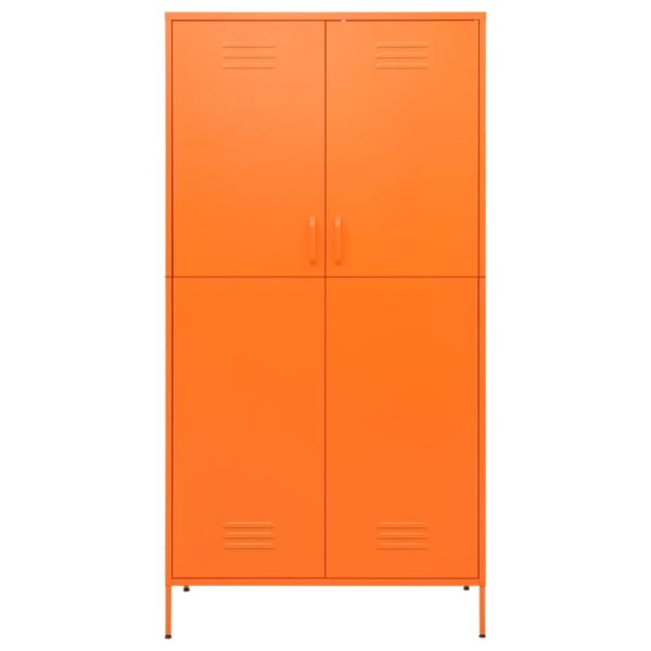 vidaXL Wardrobe Orange 35.4"x19.7"x70.9" Steel - Image 3