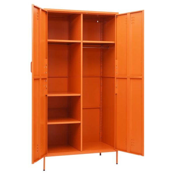 vidaXL Wardrobe Orange 35.4"x19.7"x70.9" Steel - Image 6