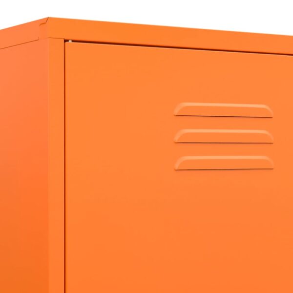 vidaXL Wardrobe Orange 35.4"x19.7"x70.9" Steel - Image 8