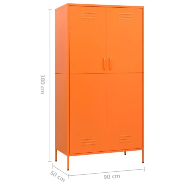 vidaXL Wardrobe Orange 35.4"x19.7"x70.9" Steel - Image 10