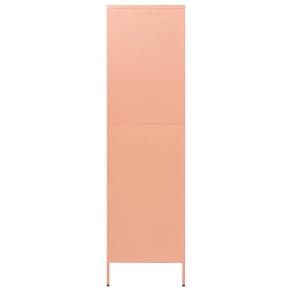 vidaXL Wardrobe Pink 35.4"x19.7"x70.9" Steel - Image 4