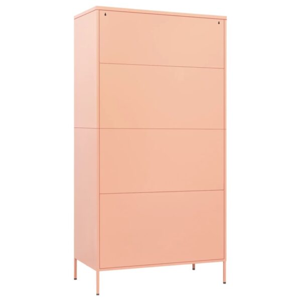 vidaXL Wardrobe Pink 35.4"x19.7"x70.9" Steel - Image 5