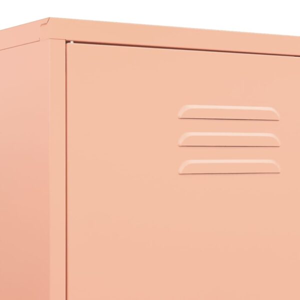 vidaXL Wardrobe Pink 35.4"x19.7"x70.9" Steel - Image 8