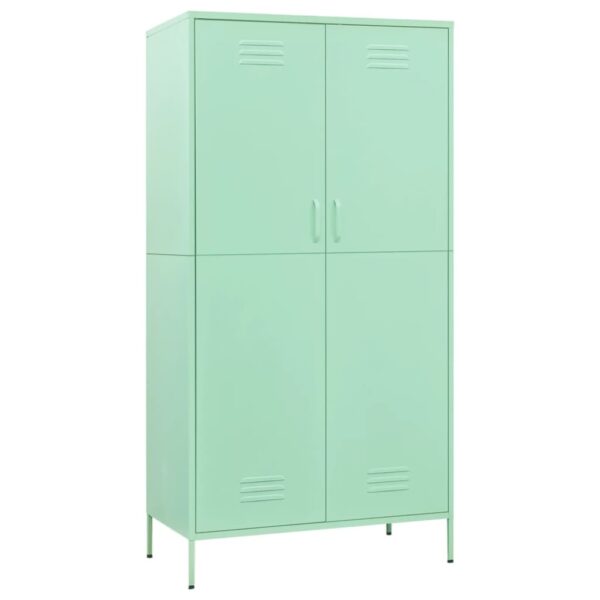 vidaXL Wardrobe Mint 35.4"x19.7"x70.9" Steel - Image 2