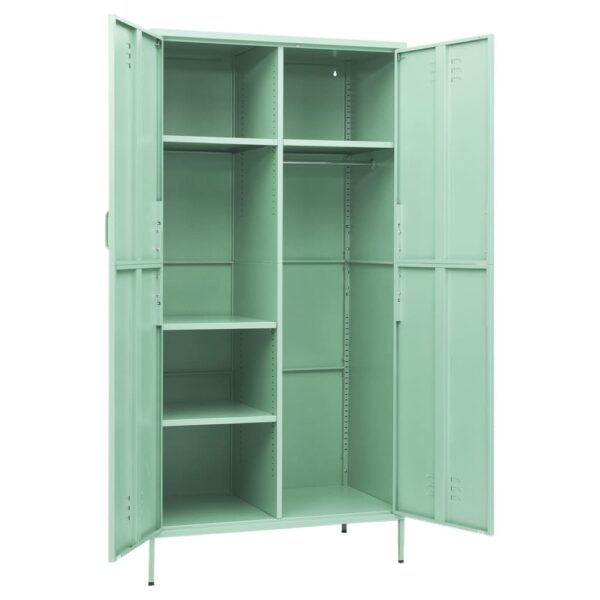 vidaXL Wardrobe Mint 35.4"x19.7"x70.9" Steel - Image 6