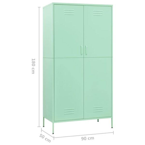 vidaXL Wardrobe Mint 35.4"x19.7"x70.9" Steel - Image 10