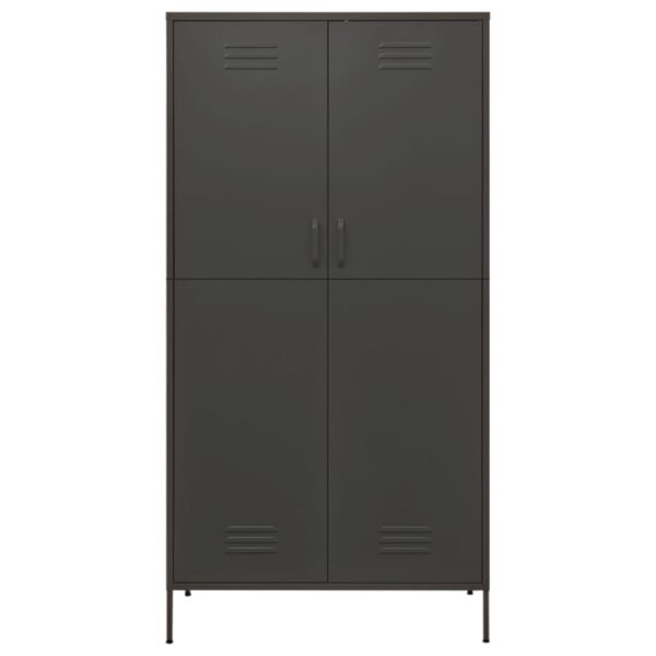 vidaXL Wardrobe Anthracite 35.4"x19.7"x70.9" Steel - Image 3