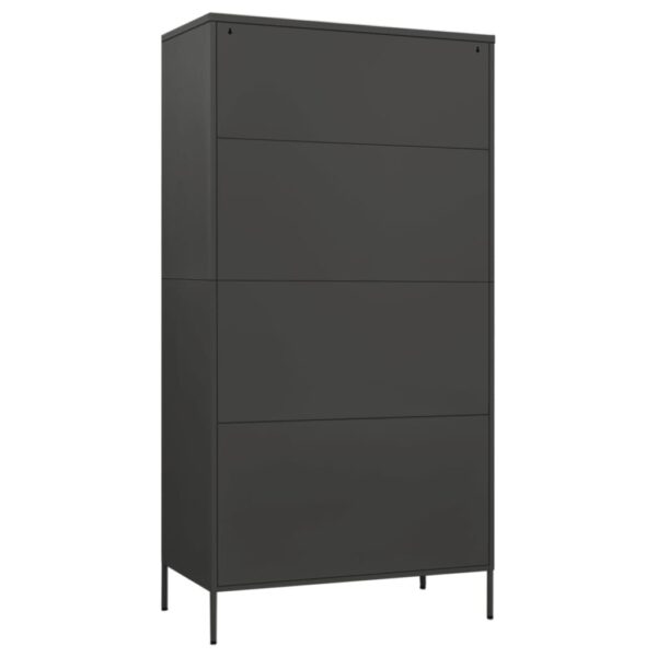 vidaXL Wardrobe Anthracite 35.4"x19.7"x70.9" Steel - Image 5