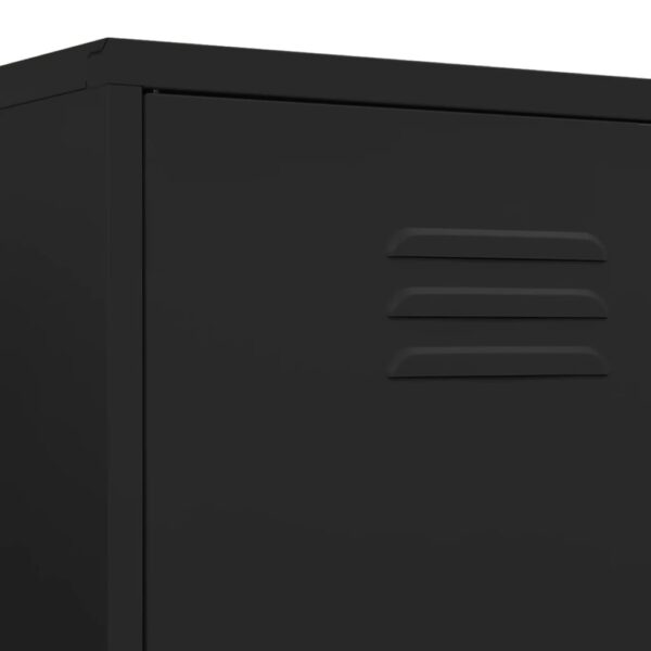 vidaXL Wardrobe Black 35.4"x19.7"x70.9" Steel - Image 8