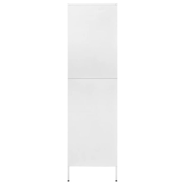 vidaXL Wardrobe White 35.4"x19.7"x70.9" Steel - Image 4