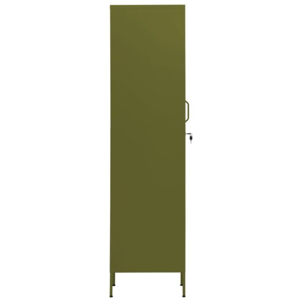 vidaXL Locker Cabinet Olive Green 13.8"x18.1"x70.9" Steel - Image 4