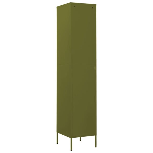 vidaXL Locker Cabinet Olive Green 13.8"x18.1"x70.9" Steel - Image 5