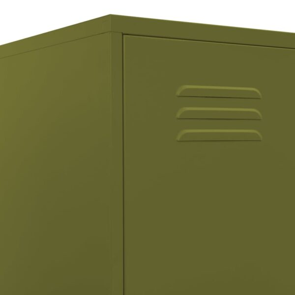 vidaXL Locker Cabinet Olive Green 13.8"x18.1"x70.9" Steel - Image 8