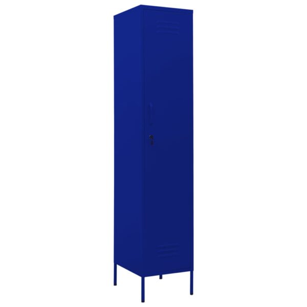 vidaXL Locker Cabinet Navy Blue 13.8"x18.1"x70.9" Steel - Image 2