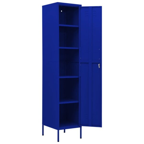 vidaXL Locker Cabinet Navy Blue 13.8"x18.1"x70.9" Steel - Image 6