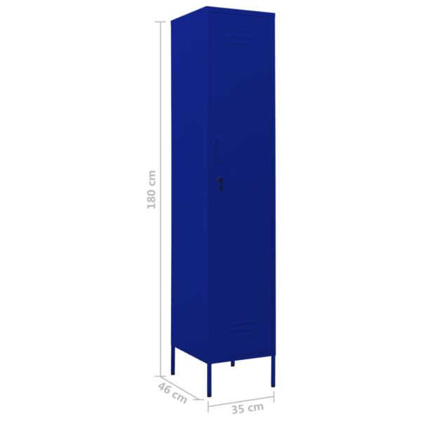 vidaXL Locker Cabinet Navy Blue 13.8"x18.1"x70.9" Steel - Image 9