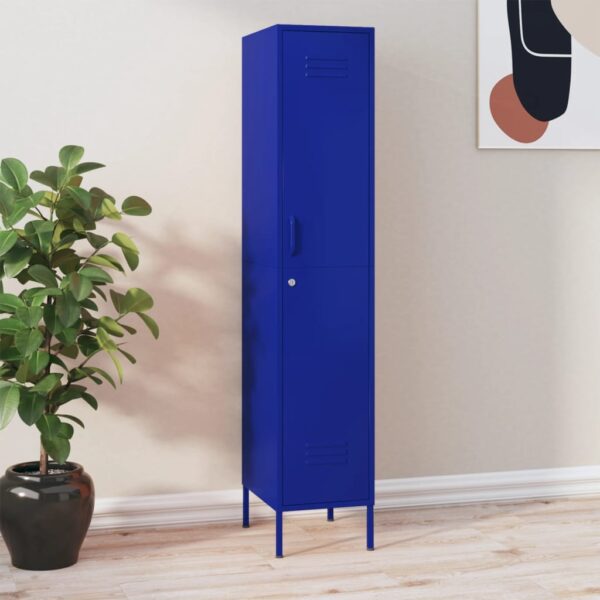 vidaXL Locker Cabinet Navy Blue 13.8"x18.1"x70.9" Steel