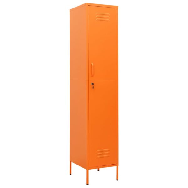 vidaXL Locker Cabinet Orange 13.8"x18.1"x70.9" Steel - Image 2