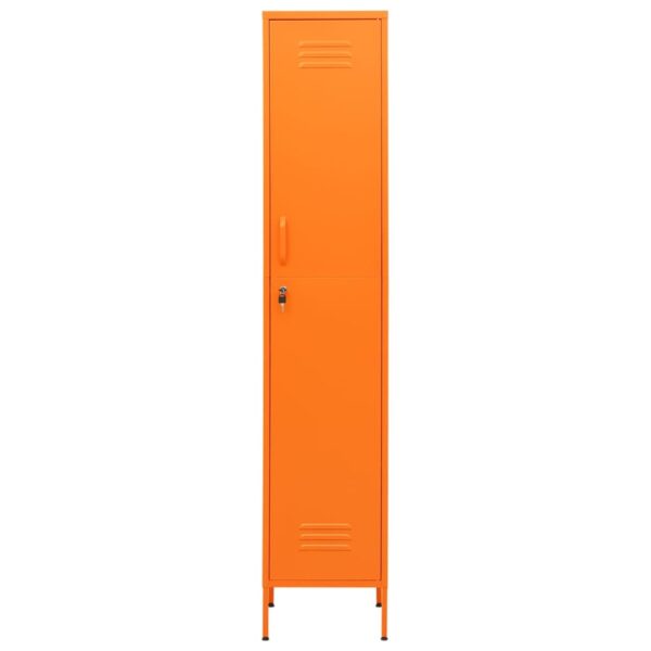 vidaXL Locker Cabinet Orange 13.8"x18.1"x70.9" Steel - Image 3