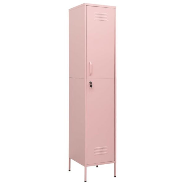 vidaXL Locker Cabinet Pink 13.8"x18.1"x70.9" Steel - Image 2