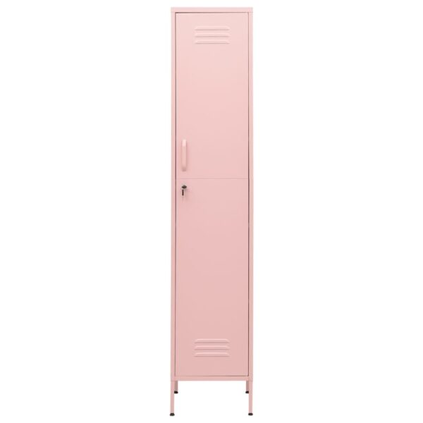 vidaXL Locker Cabinet Pink 13.8"x18.1"x70.9" Steel - Image 3