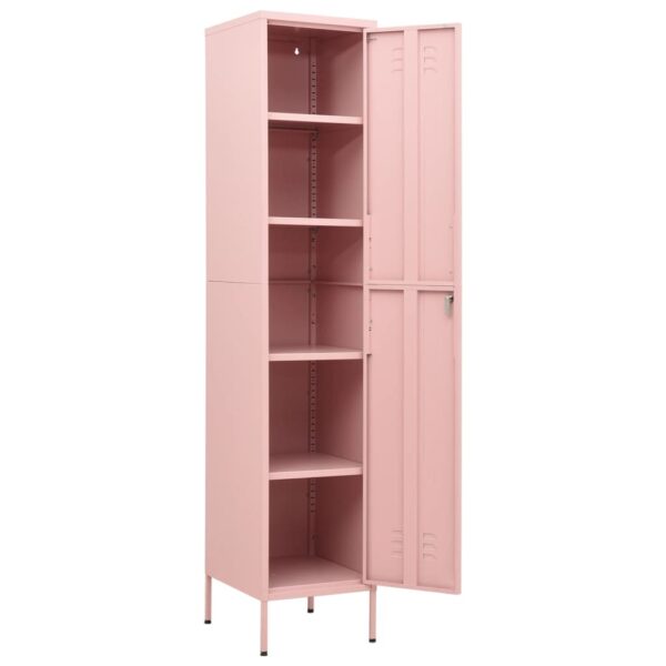 vidaXL Locker Cabinet Pink 13.8"x18.1"x70.9" Steel - Image 6