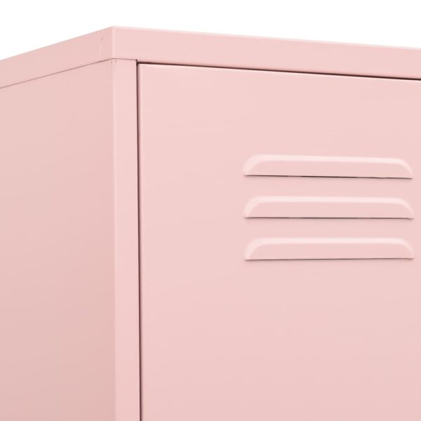 vidaXL Locker Cabinet Pink 13.8"x18.1"x70.9" Steel - Image 7