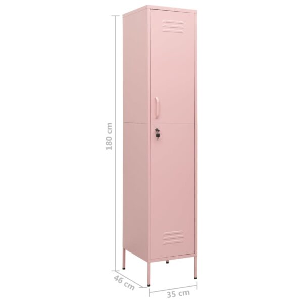 vidaXL Locker Cabinet Pink 13.8"x18.1"x70.9" Steel - Image 9