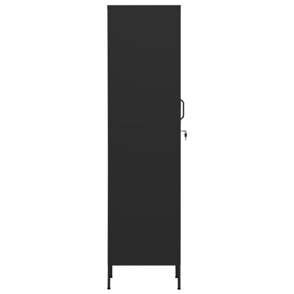 vidaXL Locker Cabinet Black 13.8"x18.1"x70.9" Steel - Image 4