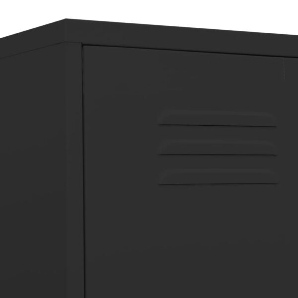 vidaXL Locker Cabinet Black 13.8"x18.1"x70.9" Steel - Image 7