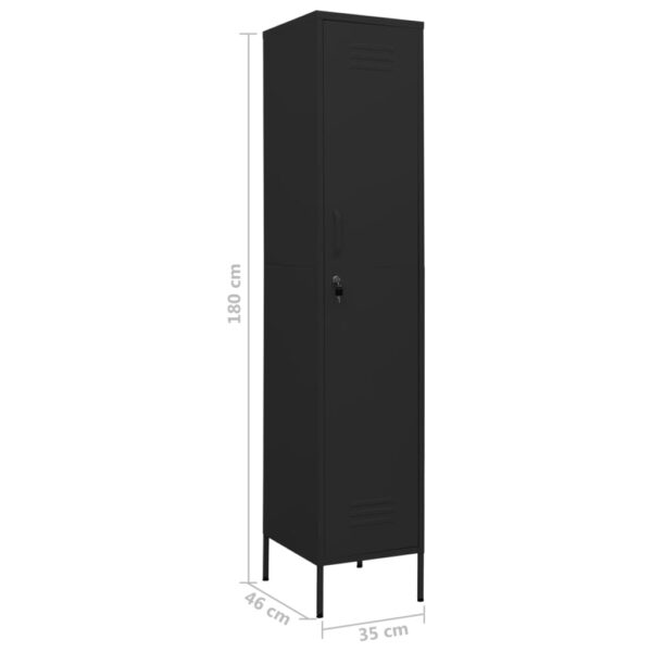 vidaXL Locker Cabinet Black 13.8"x18.1"x70.9" Steel - Image 9