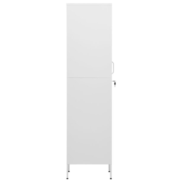 vidaXL Locker Cabinet White 13.8"x18.1"x70.9" Steel - Image 4