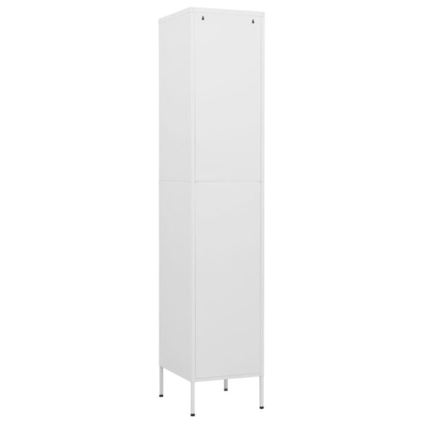 vidaXL Locker Cabinet White 13.8"x18.1"x70.9" Steel - Image 5