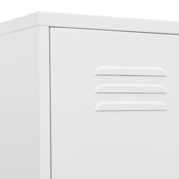 vidaXL Locker Cabinet White 13.8"x18.1"x70.9" Steel - Image 7