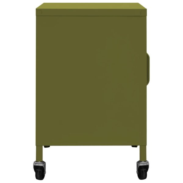 vidaXL Storage Cabinet Olive Green 23.6"x13.8"x22" Steel - Image 4