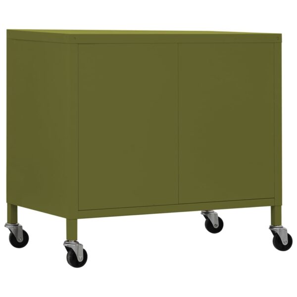 vidaXL Storage Cabinet Olive Green 23.6"x13.8"x22" Steel - Image 5