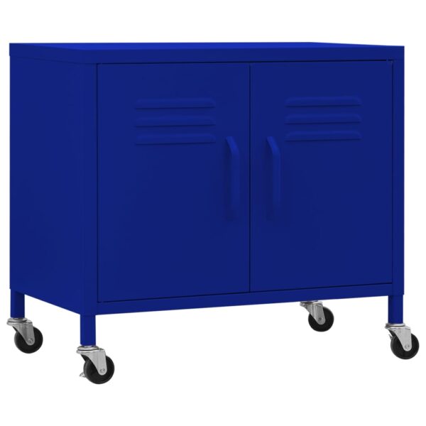 vidaXL Storage Cabinet Navy Blue 23.6"x13.8"x22" Steel - Image 2