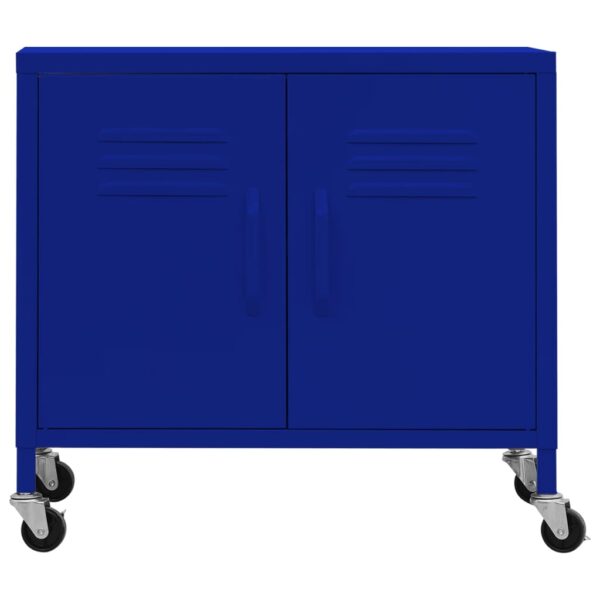 vidaXL Storage Cabinet Navy Blue 23.6"x13.8"x22" Steel - Image 3