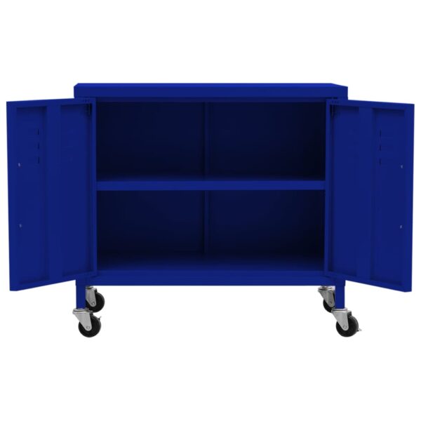 vidaXL Storage Cabinet Navy Blue 23.6"x13.8"x22" Steel - Image 6