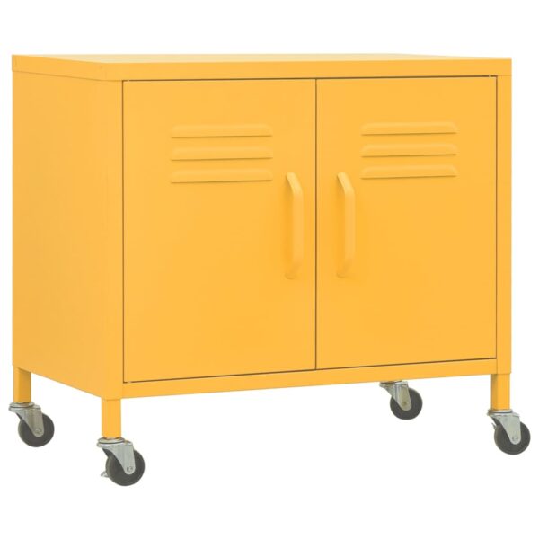 vidaXL Storage Cabinet Mustard Yellow 23.6"x13.8"x22" Steel - Image 2