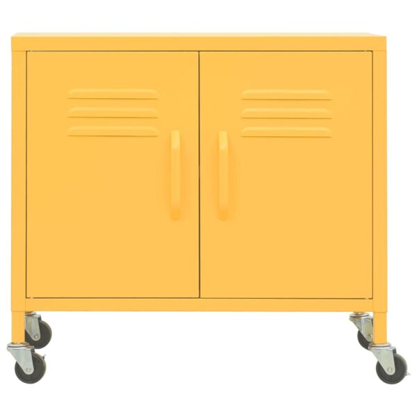 vidaXL Storage Cabinet Mustard Yellow 23.6"x13.8"x22" Steel - Image 3