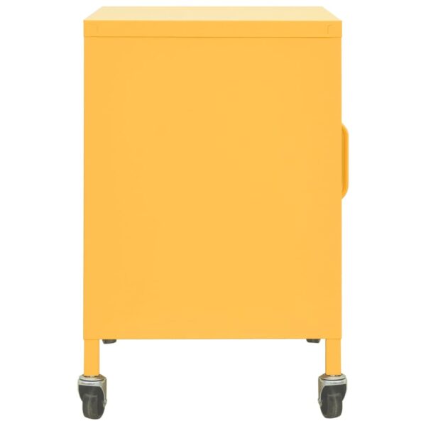 vidaXL Storage Cabinet Mustard Yellow 23.6"x13.8"x22" Steel - Image 4