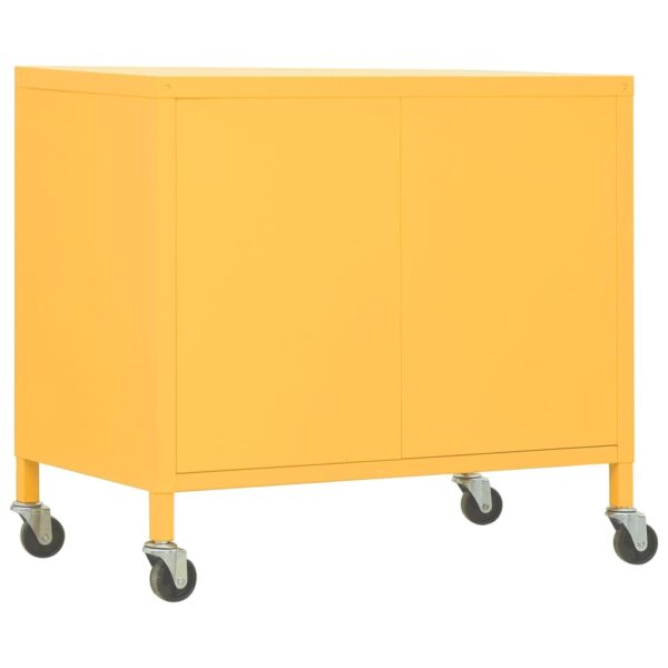 vidaXL Storage Cabinet Mustard Yellow 23.6"x13.8"x22" Steel - Image 5