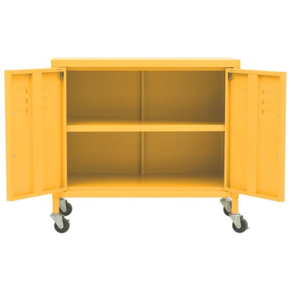 vidaXL Storage Cabinet Mustard Yellow 23.6"x13.8"x22" Steel - Image 6